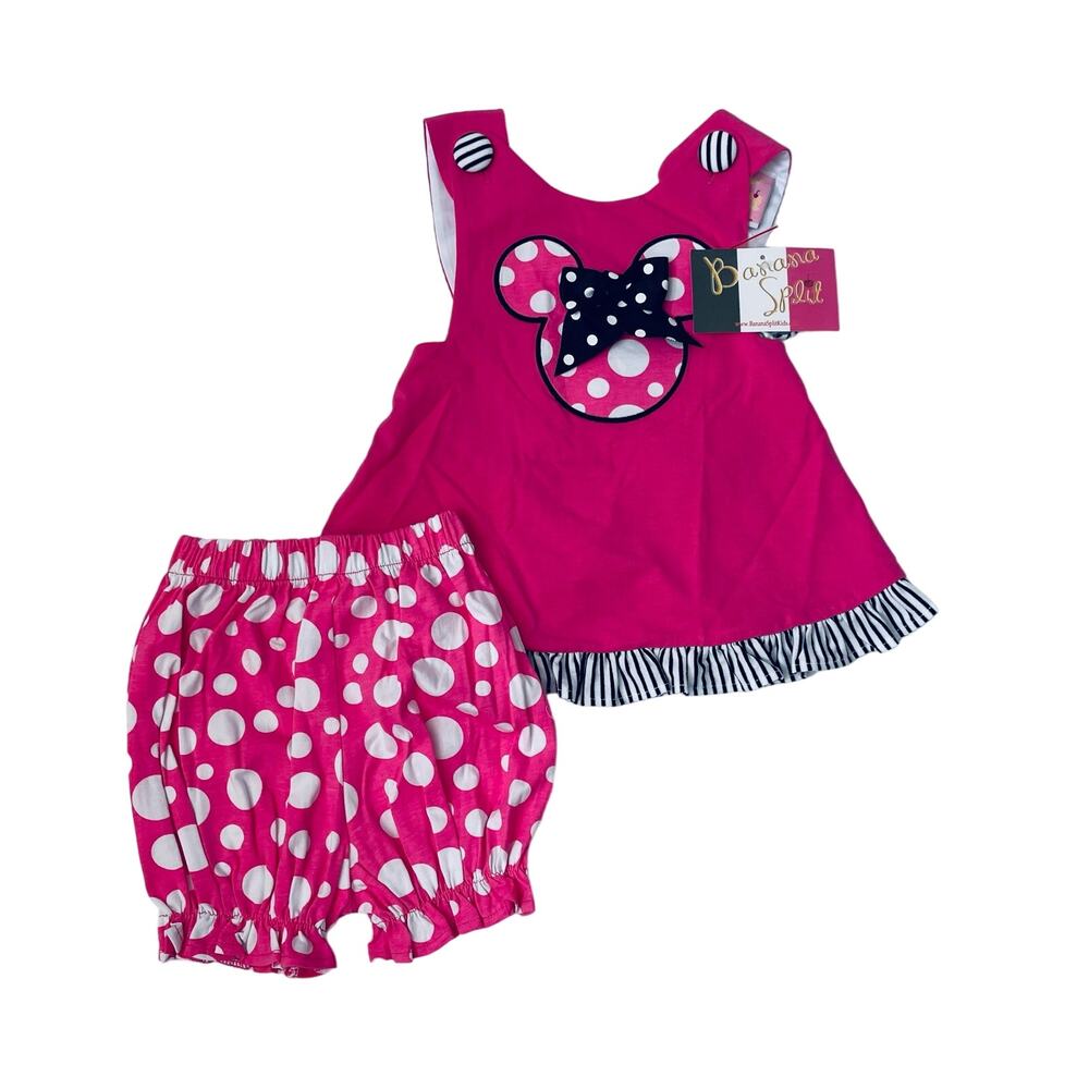 NWT Banana Split 24M Mouse Ears Bloomer Set